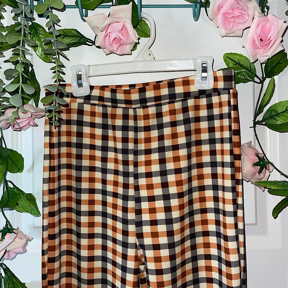 Gingham Flared Pants